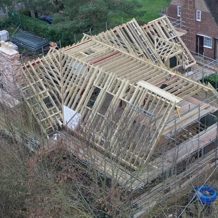 A picture of a house under construction