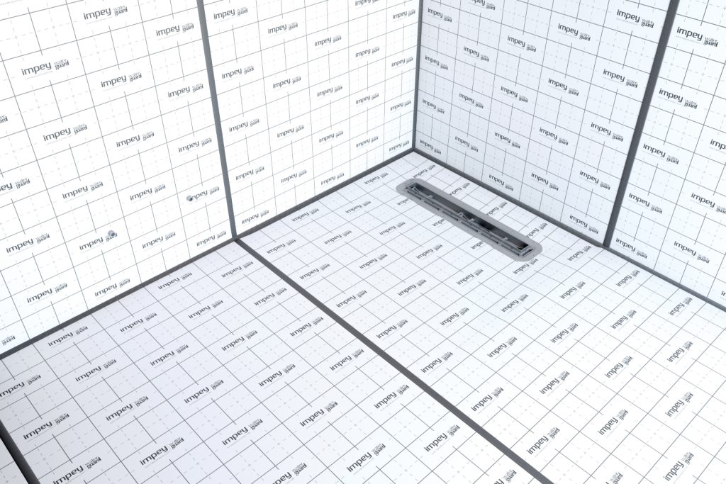 Image showing wetroom being installed with membrane