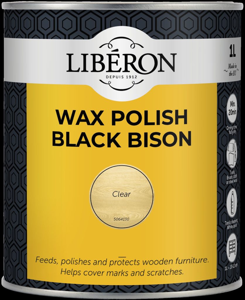 Image showing a tin of Liberon Wax Polish Black Bison
