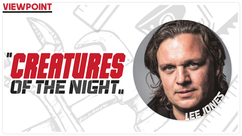 Graphic with the words Viewpoint, "Creatures of the Night" and an image of Lee Jones, Editor of Professional Builder.